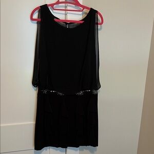 Betsy & Adam Elegant Black Mini Dress